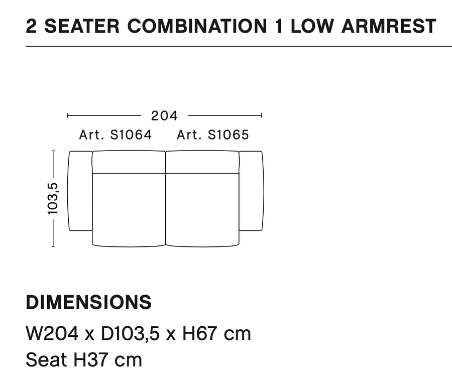 Mags Soft 2 Seater Combination 1 Low Armrest