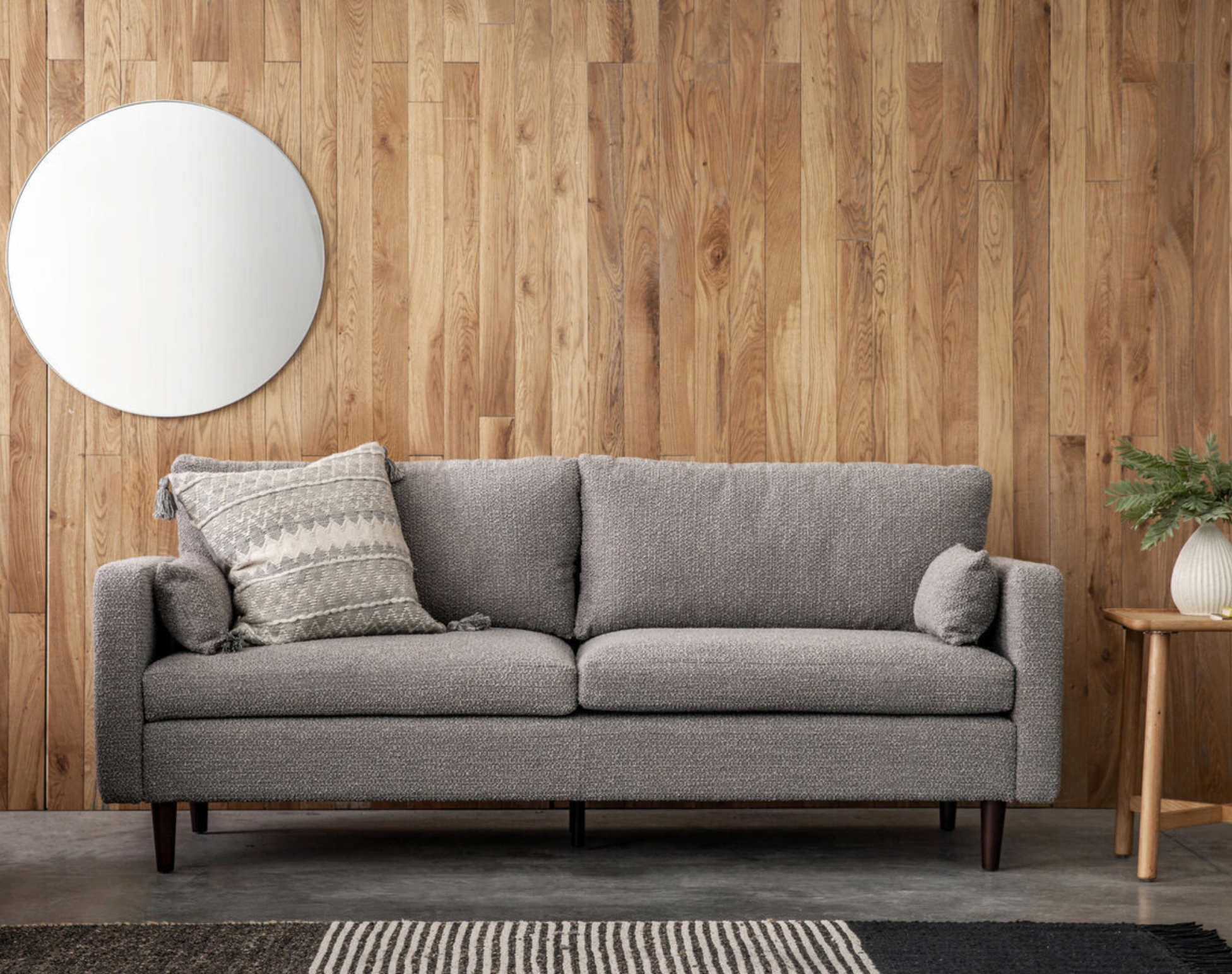 Sofa with wooden arms and legs deals