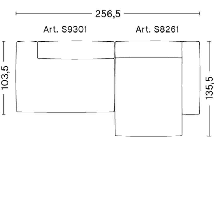 Mags Soft 2.5 Seater Combination 3 RIGHT armrest