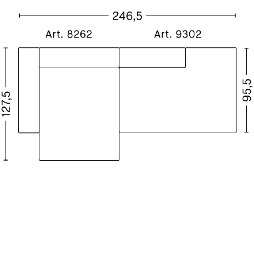 Mags 2.5 Seater Combination 3 LEFT