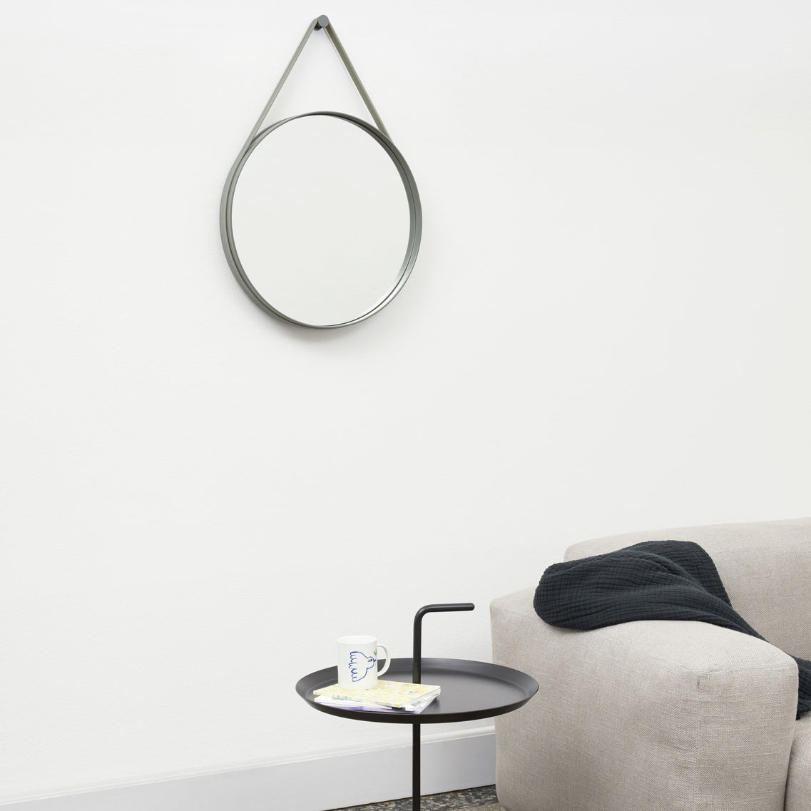 Strap Mirror Ø50 Grey