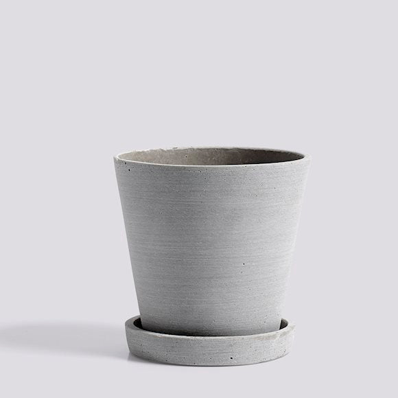 Flowerpot with Saucer Medium Grey