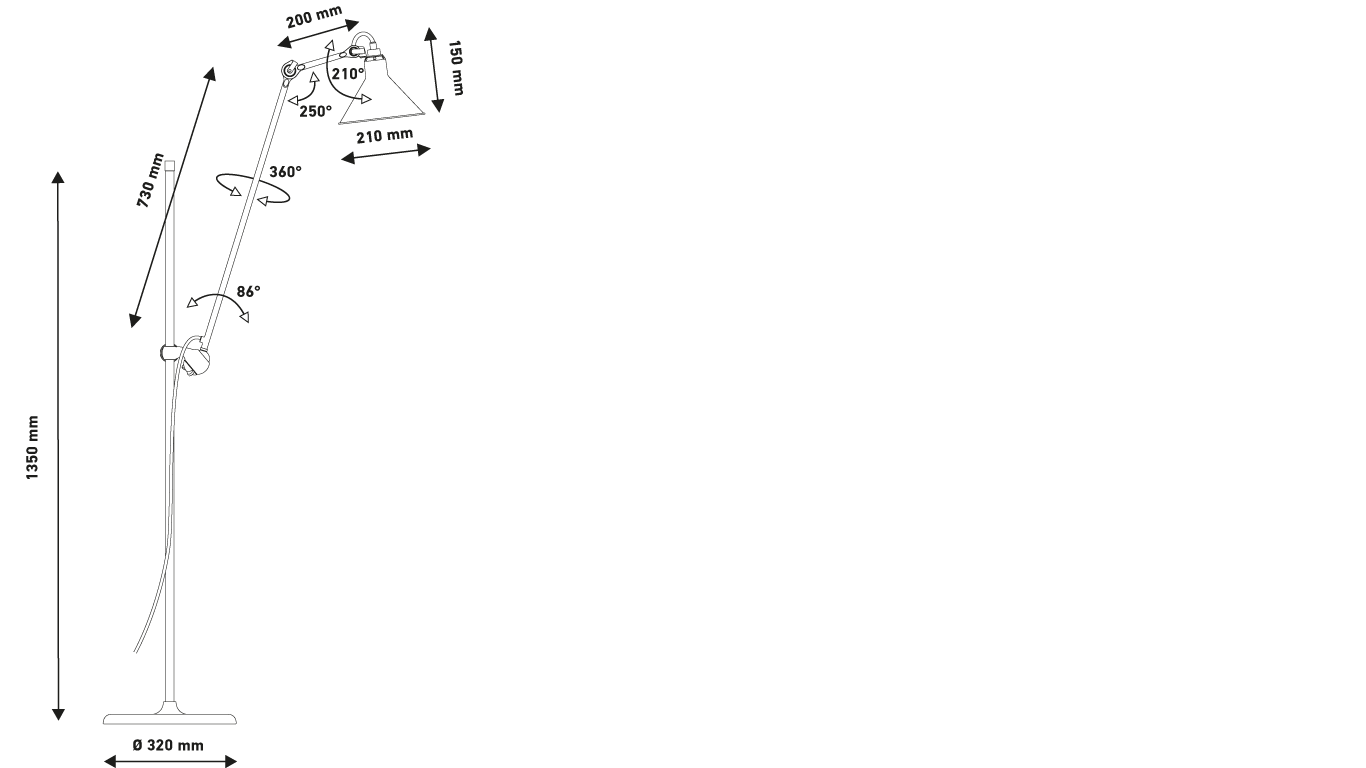 Lampe Gras FLOOR LAMP No215